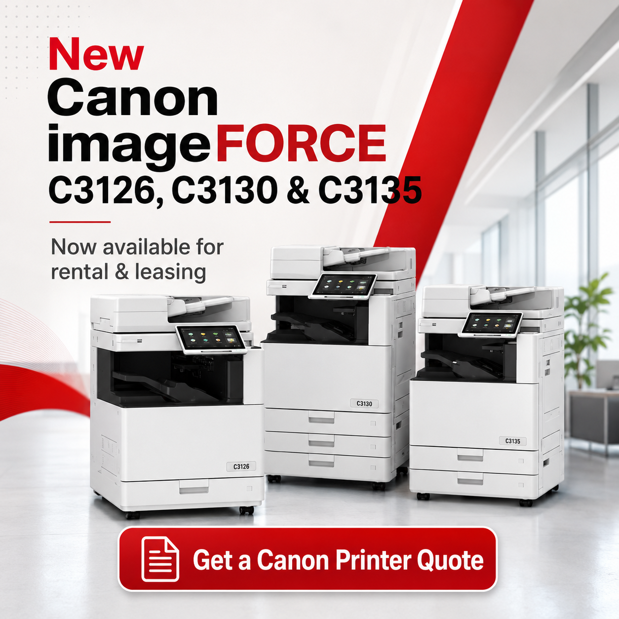 New Canon imageFORCE C3126, C3130 & C3135 Printers