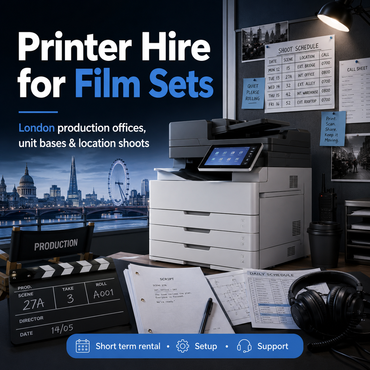 Printer Hire for Film Sets in London