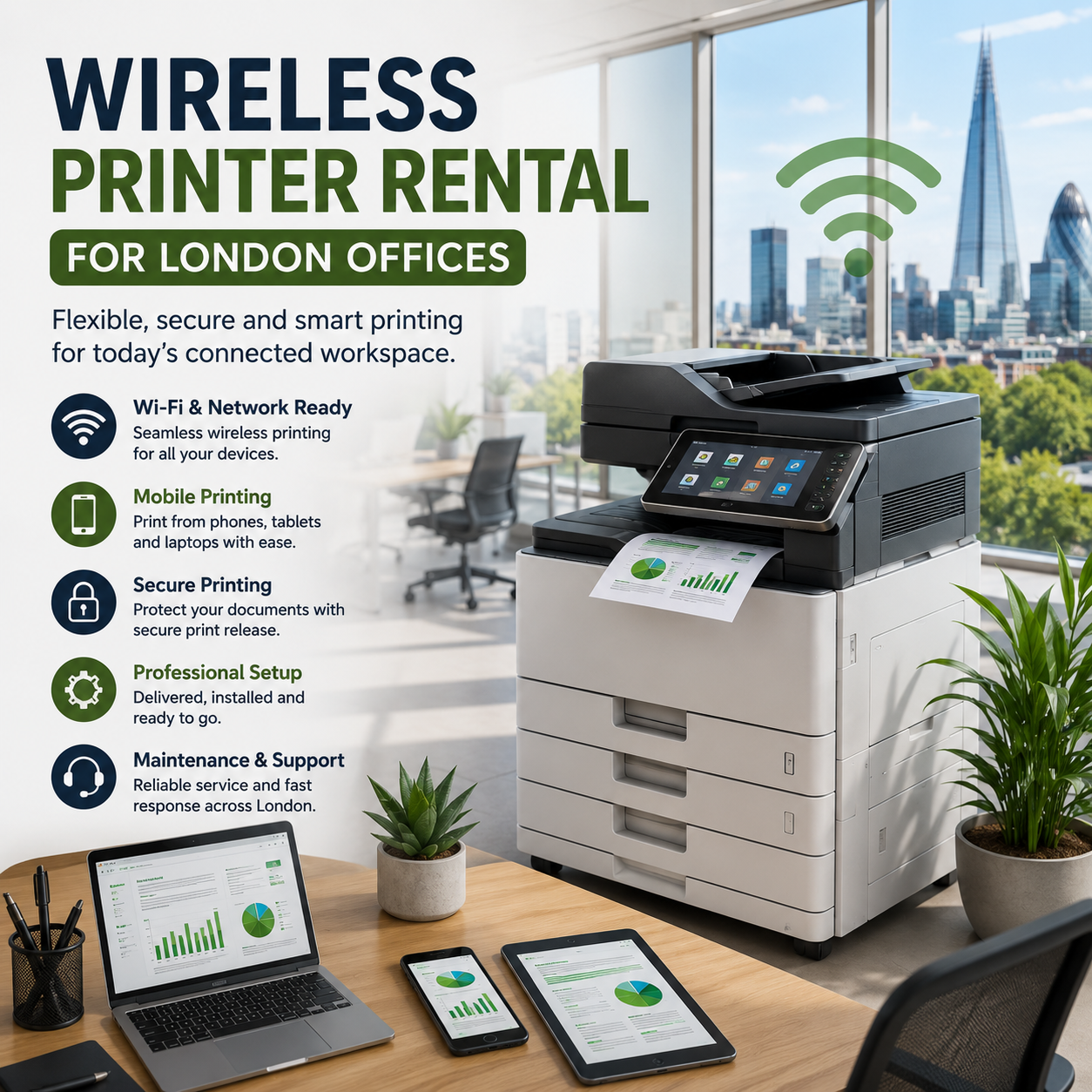 Wireless Printer Rental for London Offices