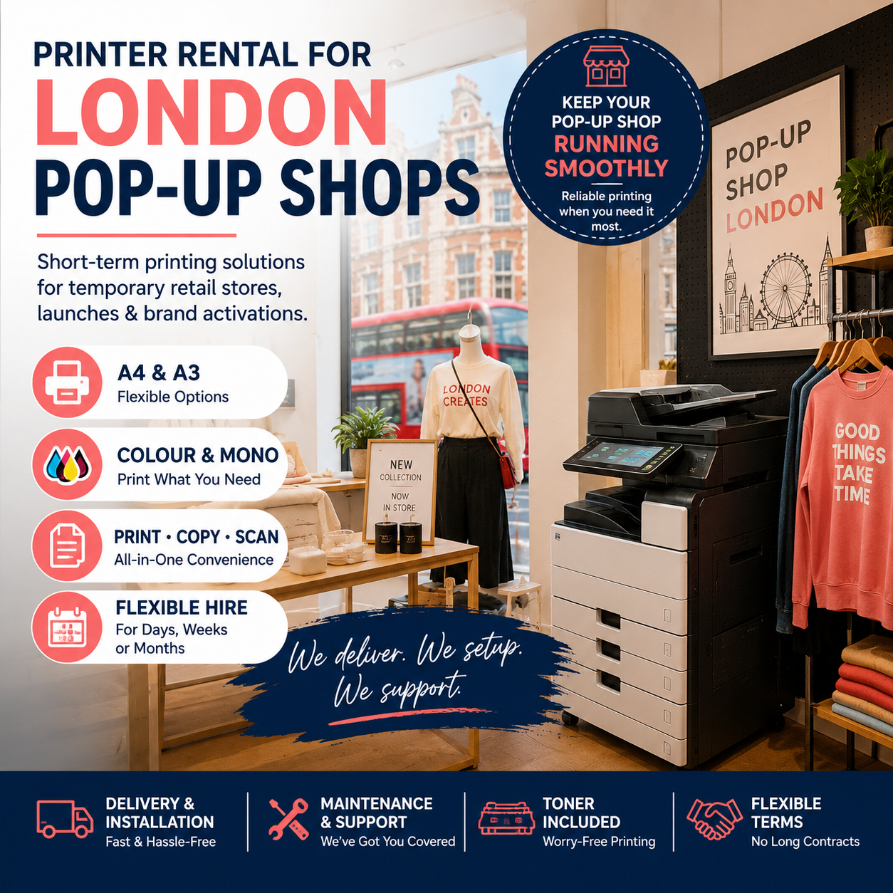 Printer Rental Pop-up Shops London